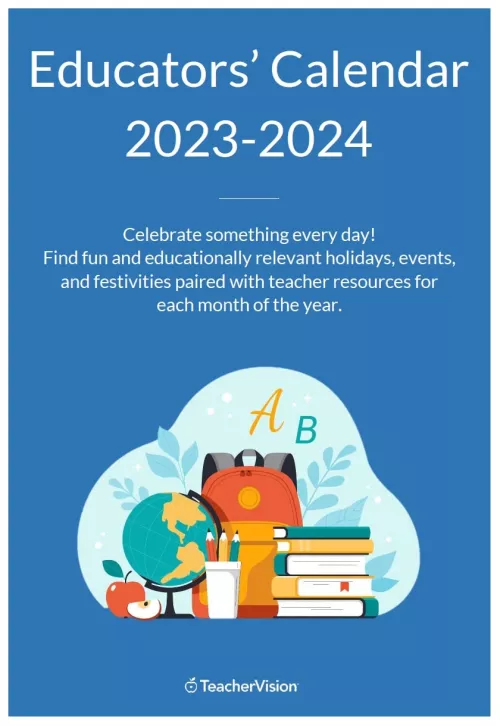 Printable 20232024 School Calendar for Teachers TeacherVision